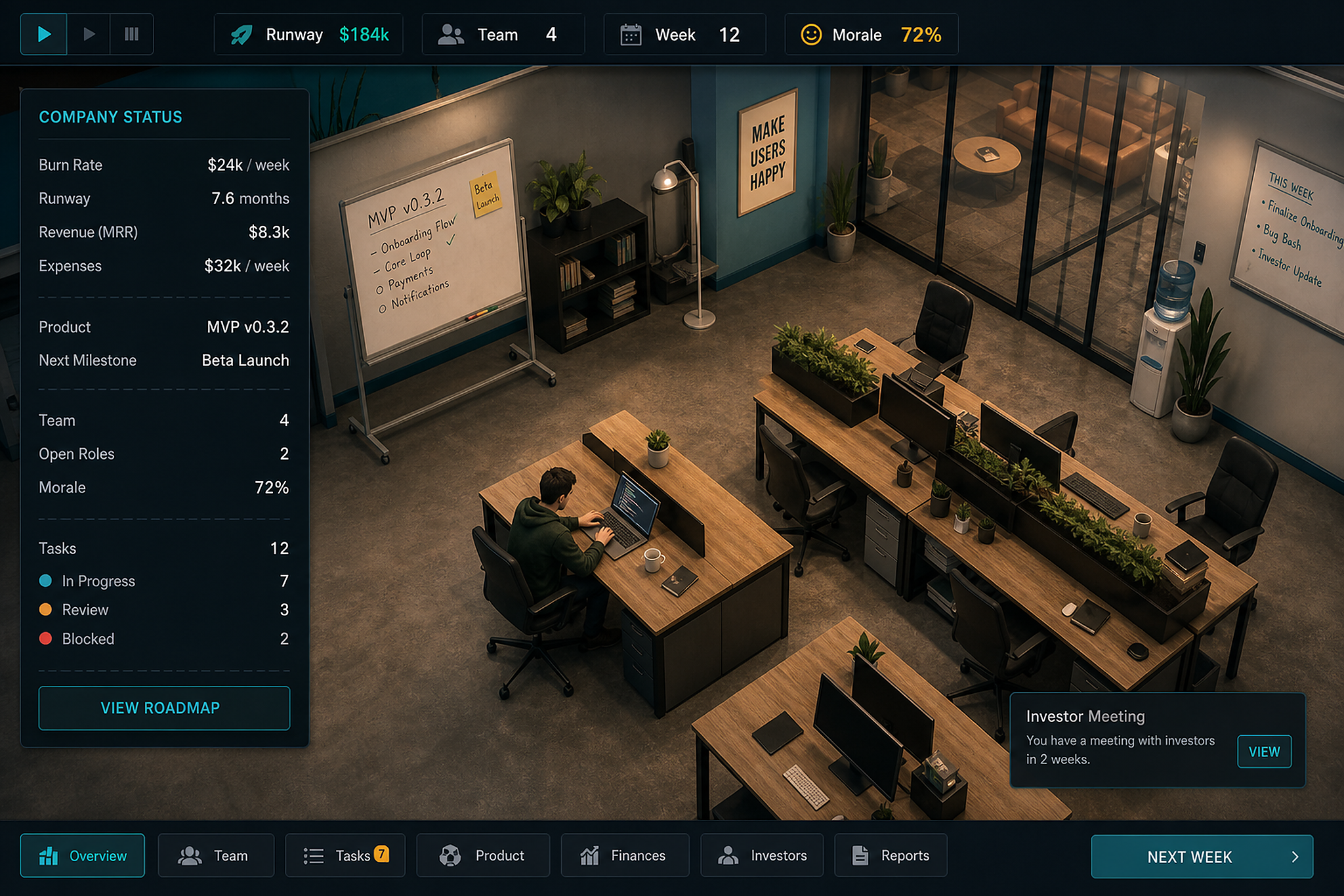 Unity Startup Simulator preview